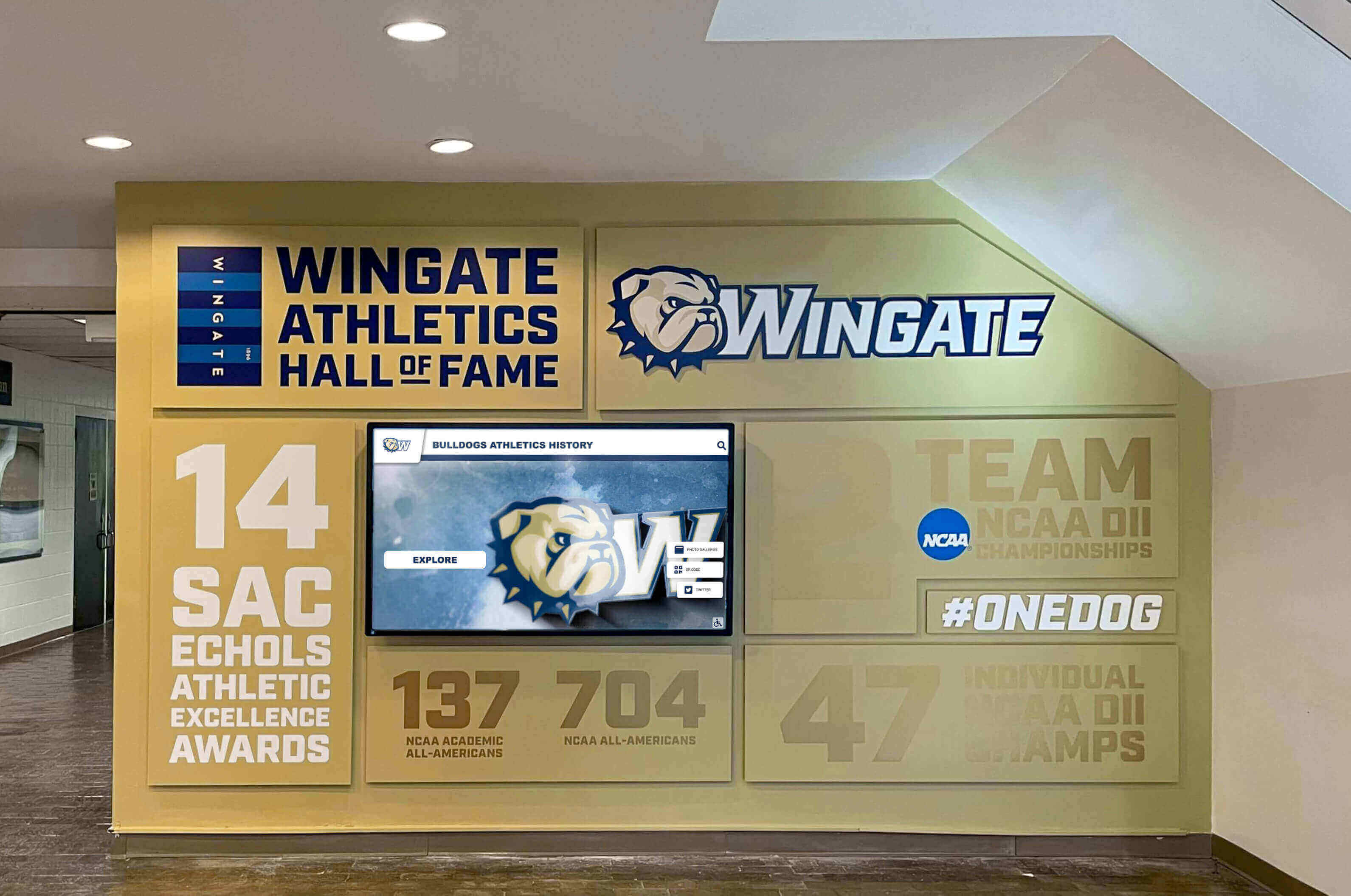 Digital donation honor wall installation at university
