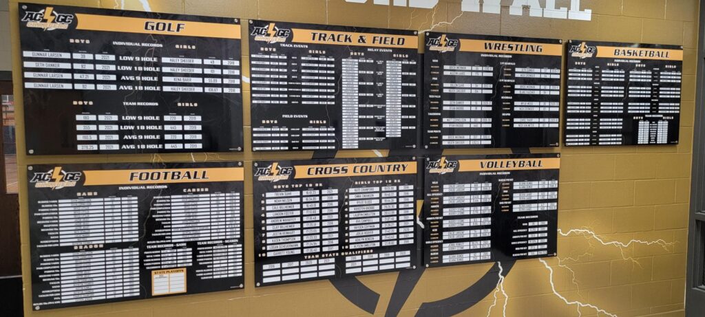 wall of fame sports record board