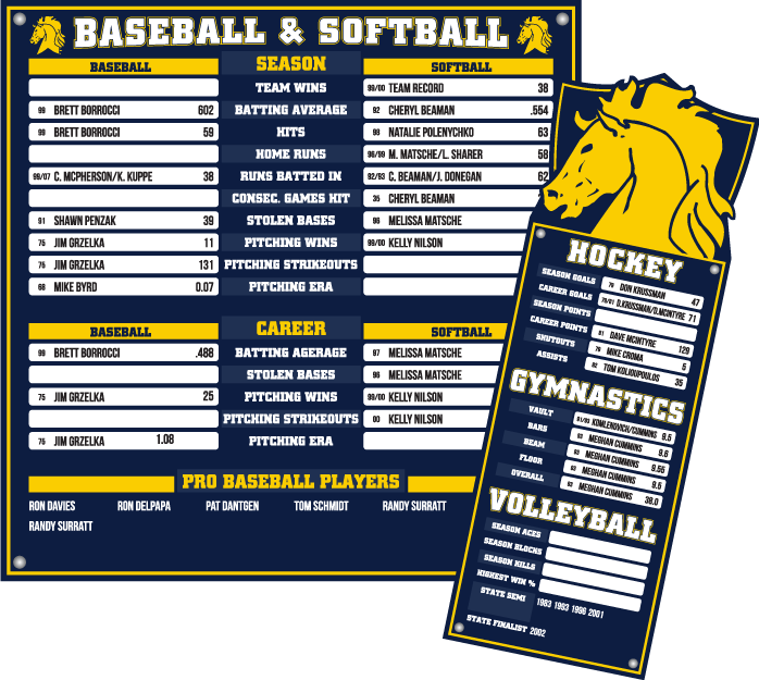sports record boards display